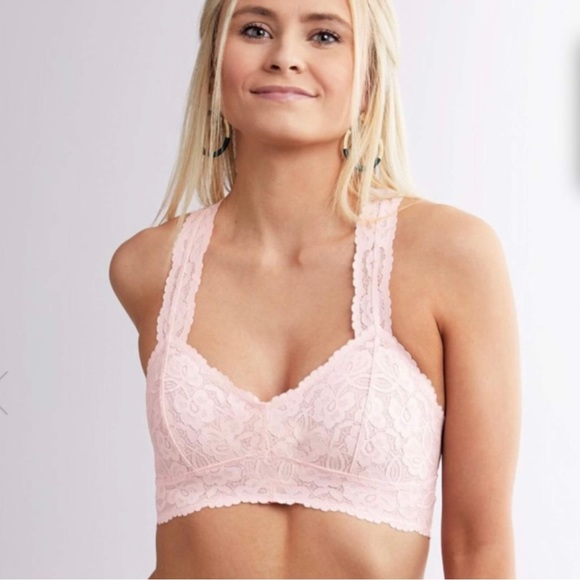 FREE PEOPLE Intimately 🌸 Galloon Racerback Floral Lace Bralette, Ballet | S - Picture 11 of 15